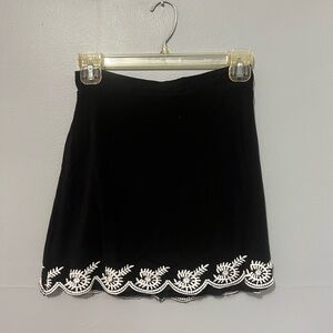 Black Skirt with Trim Detail